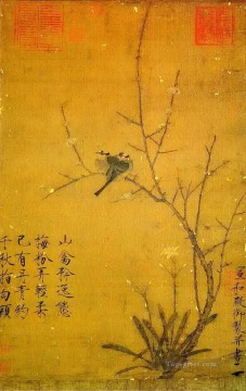 梅と鳥の古い墨 Oil Paintings